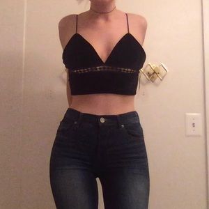 WYLDR Velvet Crop Top NWT